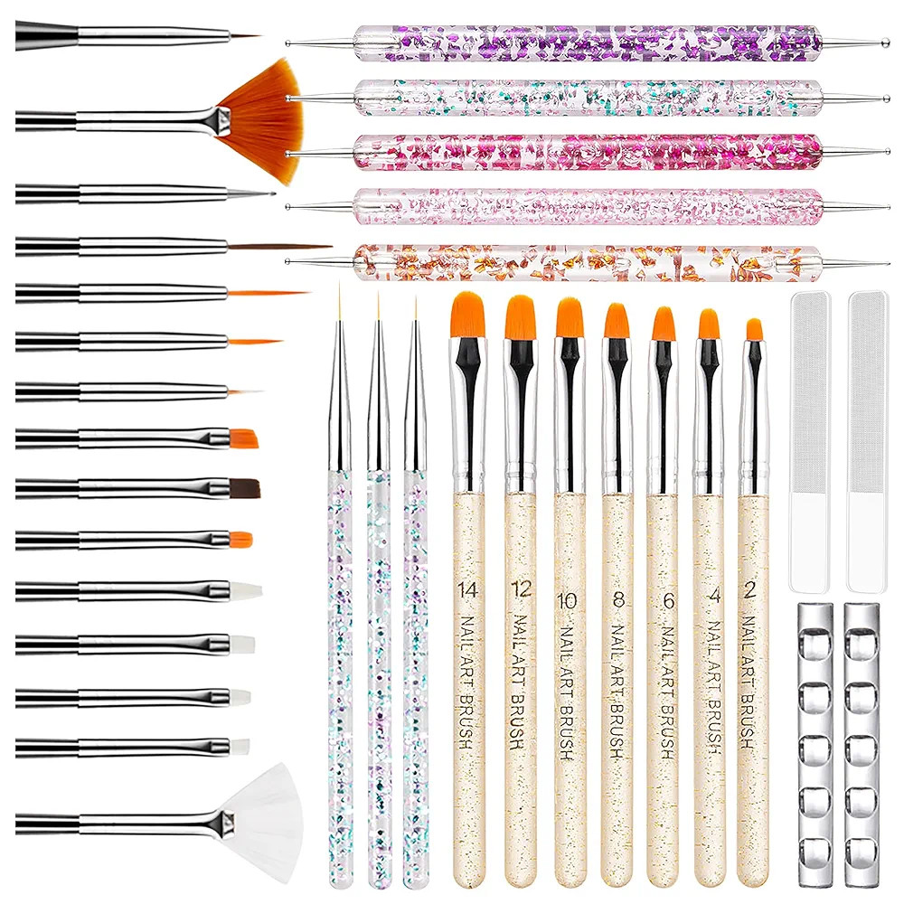 MYR 34Pcs Nail Art Brushes, Nail Art Brush Set, Nail Art Tools, including Nail Design Brushes, Na... | Amazon (US)