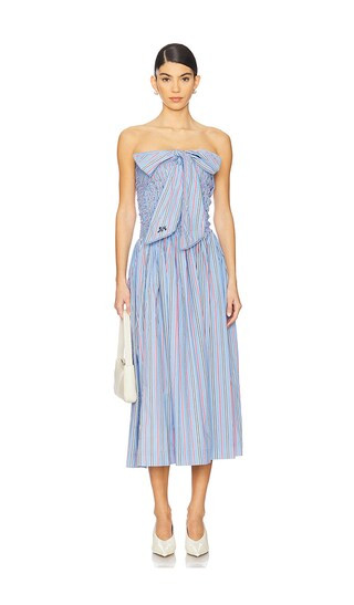 Mia Midi Dress in Bold Blue Stripe | Revolve Clothing (Global)