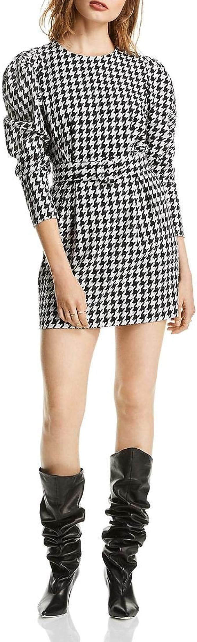 LINI Womens Riley Houndstooth Puff Sleeve Cocktail Dress | Amazon (US)