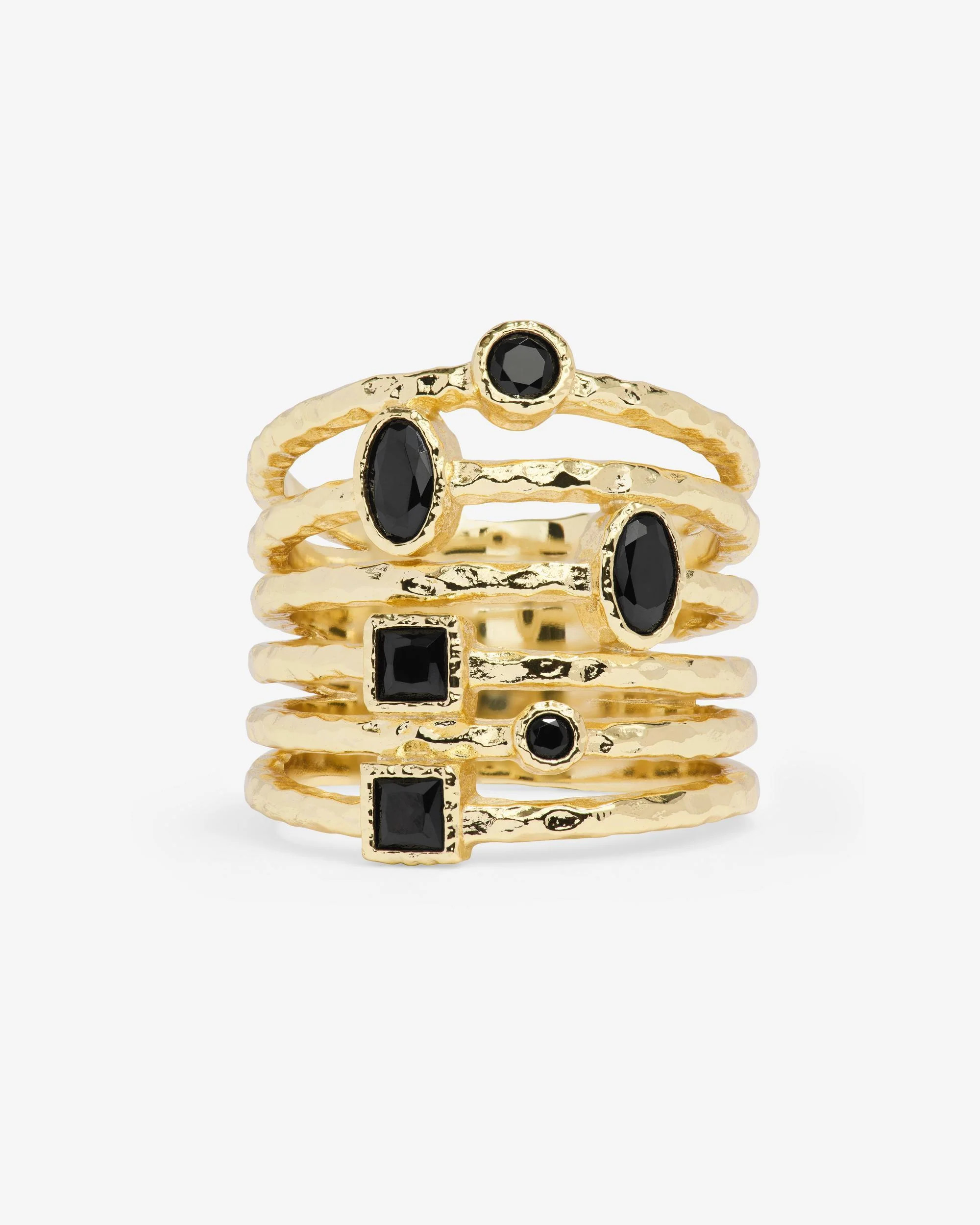 Monroe Ring - Gold|Black Diamondettes | Melinda Maria Jewelry