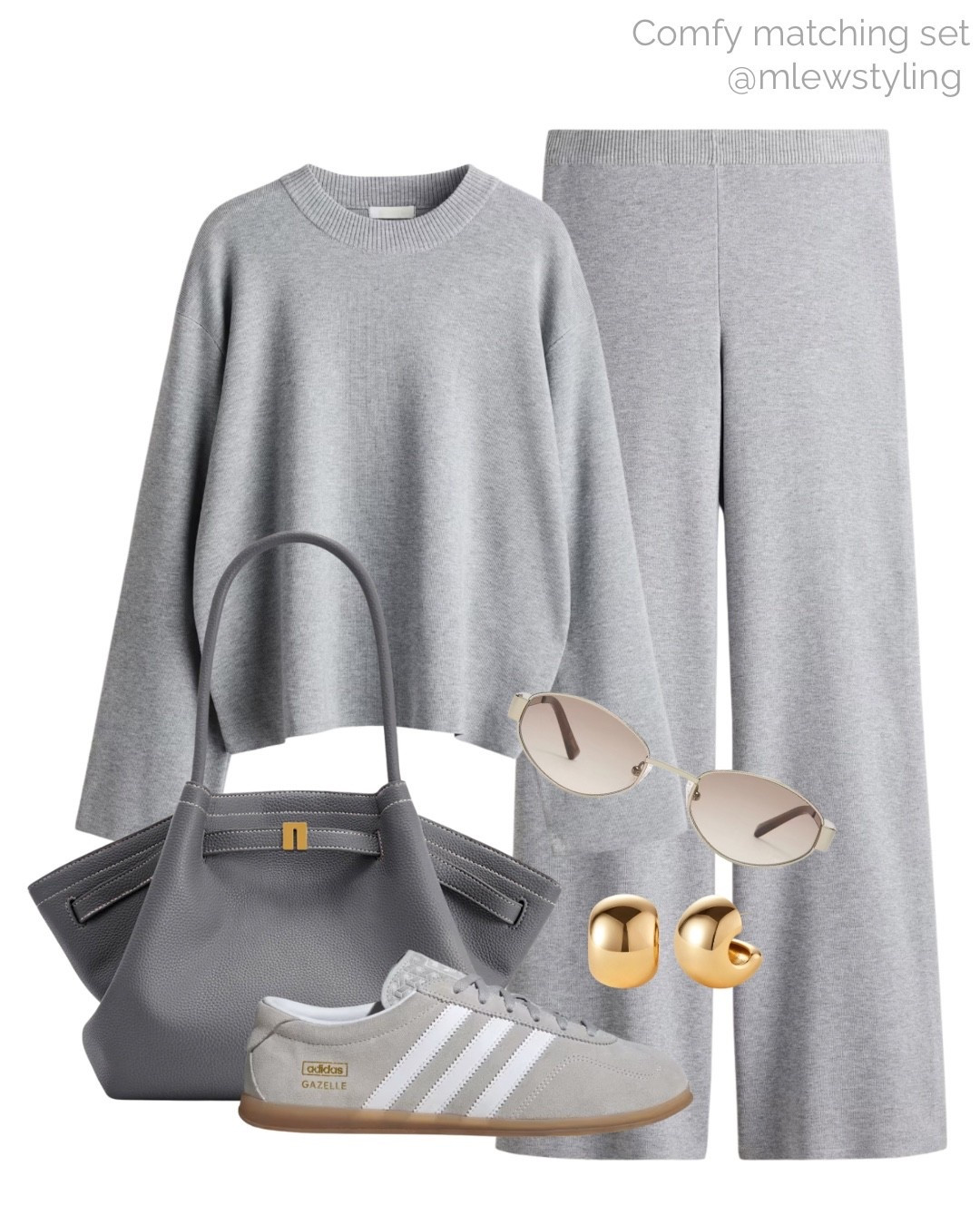 New in grey matching set 🩶

Tags: H&M co-ord, loungewear, adidas sneakers, gold Jenny bird earrings, JW PEI tote bag, grey sunglasses, airport outfit, travel look, fall fashion, late summer outfit, back to school, weekend look

#LTKShoeCrush #LTKStyleTip #LTKTravel