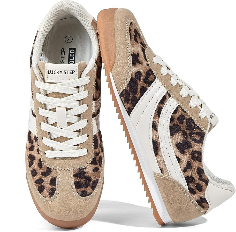 LUCKY STEP Women's Fashion Sneakers Thin Sole Lace up Tennis Shoes Lightweight Walking Running Gy... | Amazon (US)