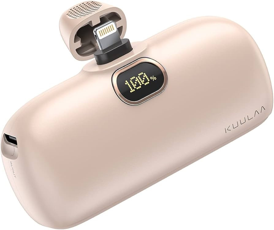 Kuulaa Small Portable Charger iPhone with Built-in Lightning Cable 5000mAh Power Bank Fast Chargi... | Amazon (US)