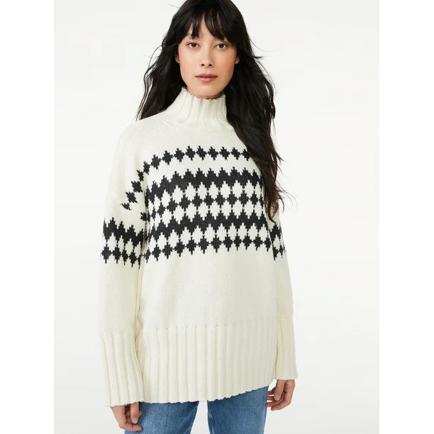 Free Assembly Women's Tall Turtleneck Tunic Sweater | Walmart (US)