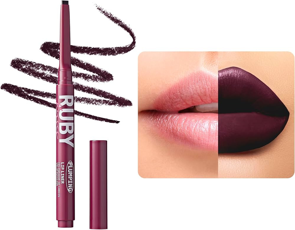 Ruby Kisses Plumping Effect Lip Liner, Semi Matte, Smudge Proof, High Pigment, Medium to Full Cov... | Amazon (US)
