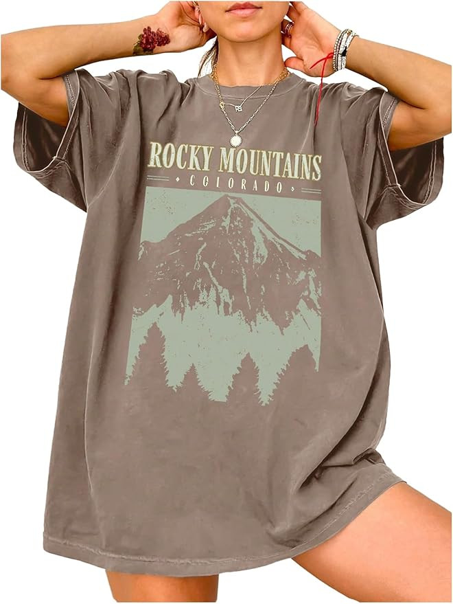 SOLY HUX Women's Oversized Graphic Tees Drop Shoulder Half Sleeve Loose Casual T Shirt Tops | Amazon (US)