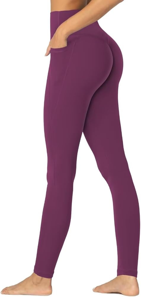 Sunzfly Invisible Butt Scrunch Workout Leggings with Pockets for Women, No Front Seam Gym Yoga Pa... | Amazon (US)