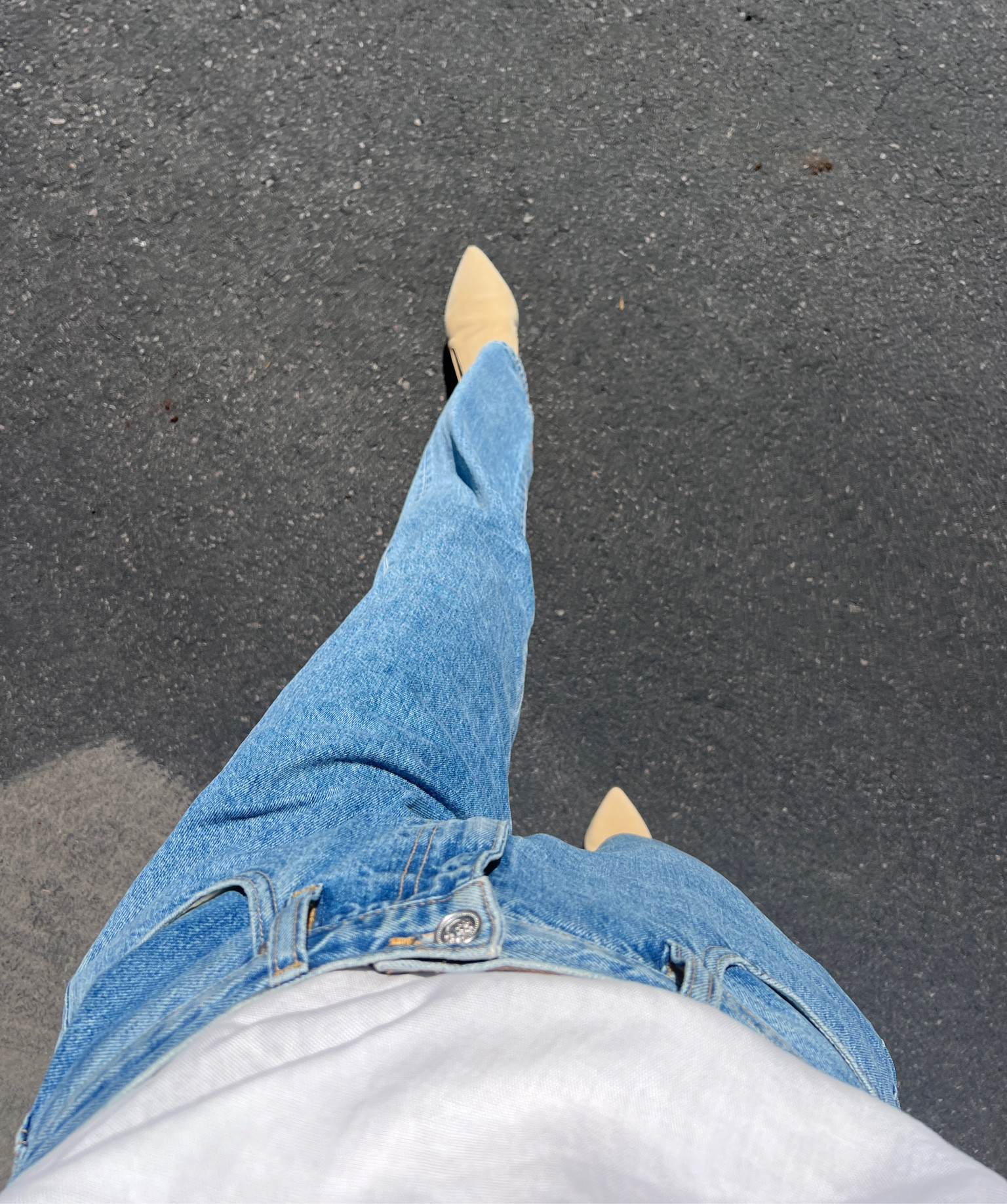 Fall Outfits 
White tee with baggy jeans (sized up two sizes in slvrlake) and Jenni Kayne mules 

#LTKSeasonal #LTKstyletip