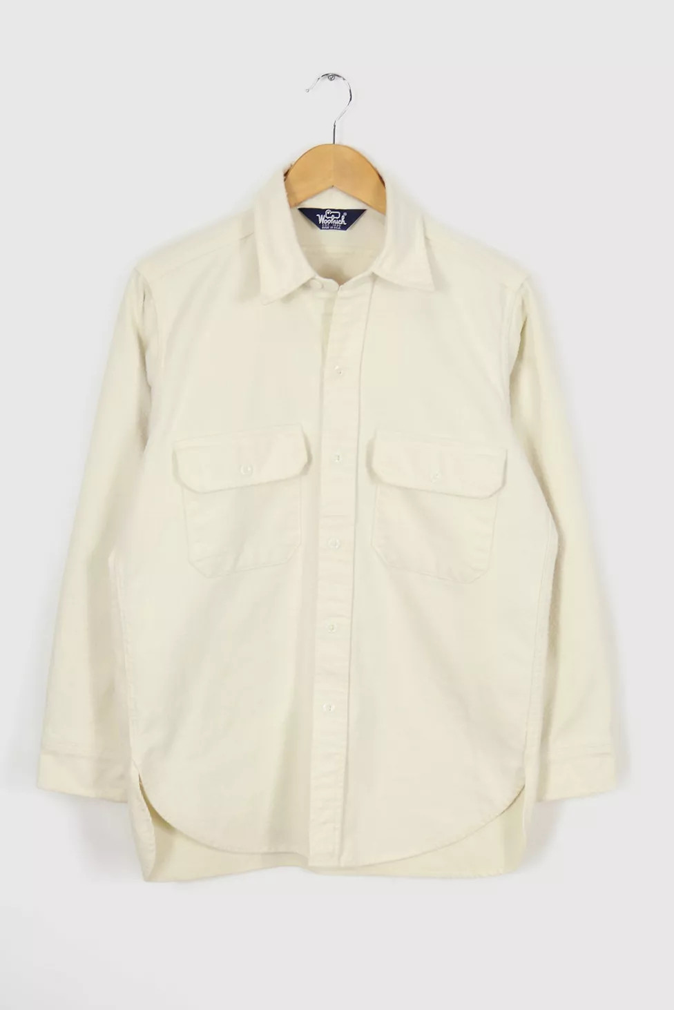Vintage Woolrich White Flannel Button-Down Shirt | Urban Outfitters (US and RoW)