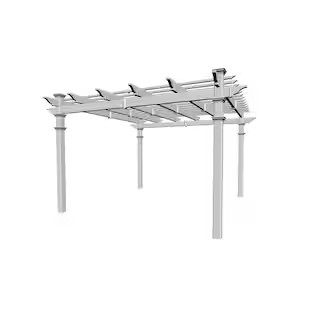 144"L x 144"W x 106"H Vinyl Regency Pergola, White, VA42055 | The Home Depot