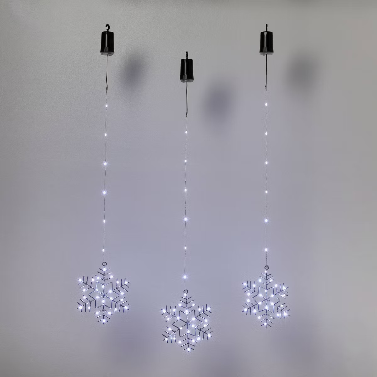 3pk Battery Operated LED Hanging Metal Snowflake Christmas Lights - Wondershop™: Indoor/Outdoor... | Target