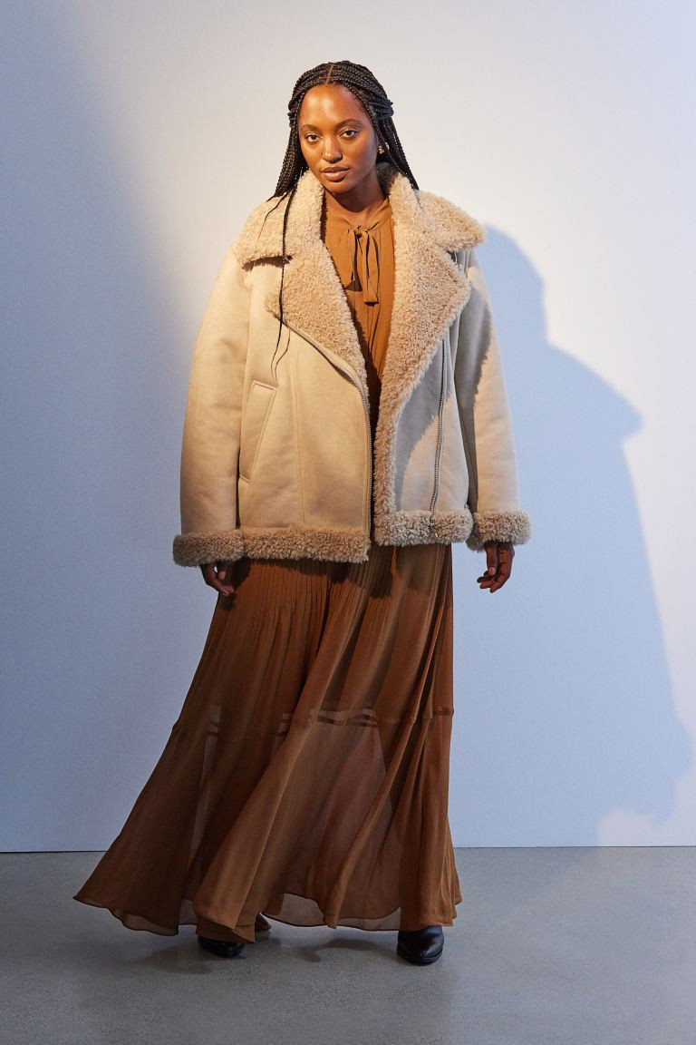 Oversized Teddy-fleece-lined Jacket | H&M (US + CA)