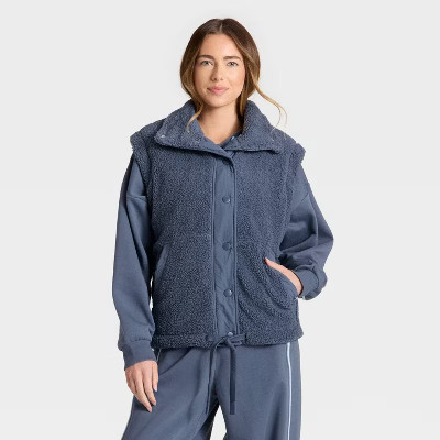 Women's High Pile Vest - JoyLab™ Navy Blue XL | Target