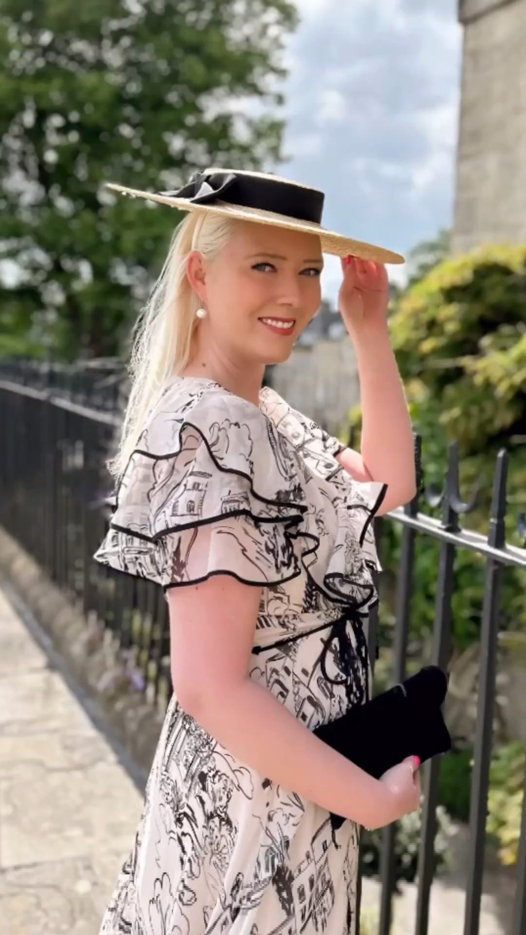 Parisian style glamour with Phase Eight and their glorious Arlette Sketch Print Maxi Dress and Black Suede Clutch Bag. Perfect for a day at the races Royal Ascot! I accessorised with Pretty Ballerinas SS24 Gretschen double buckle Mary Janes in Ivory and black and a Failsworth Straw Boater Hat. Vintage vibes only!

#dress #monochrome #occasionwear #summeroutfit #summerdress #elegant

#LTKeurope #LTKuk #LTKsummer