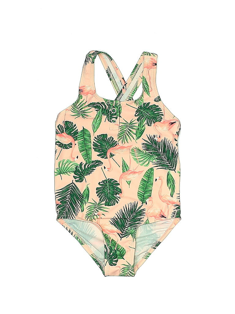 Old Navy One Piece Swimsuit: Green Tropical Sporting & Activewear - Size 4Toddler | thredUP
