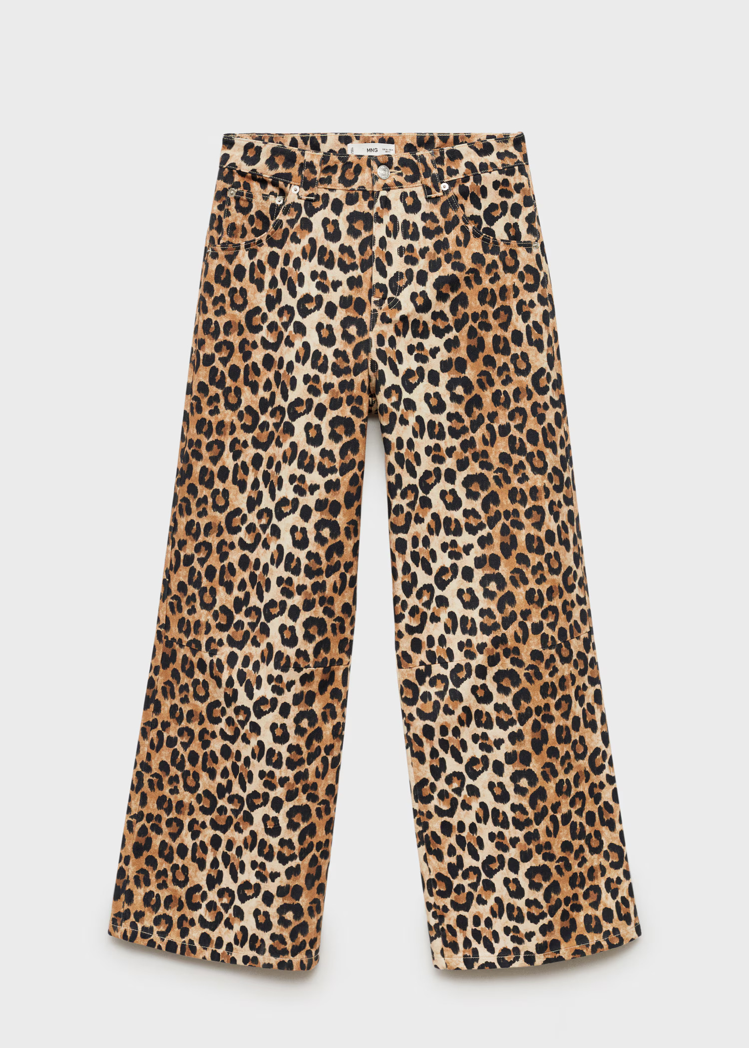 Leopard-print wideleg jeans - Women | MANGO United Kingdom | MANGO (UK)