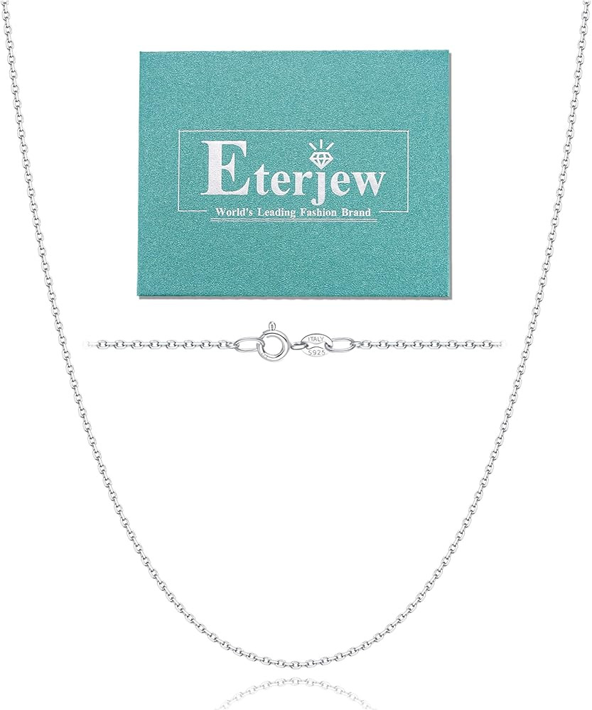 Italian 1.1mm Real 18K Gold Over 925 Sterling Silver Chain Necklace for Women, Women's Cable Chai... | Amazon (US)