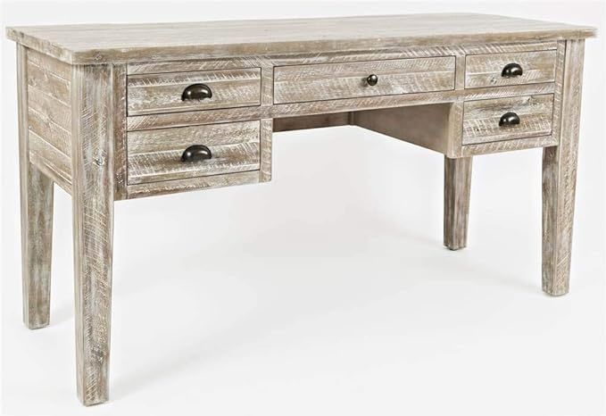 Jofran Artisan's Craft 5-Drawer Desk, 58'', Grey | Amazon (US)