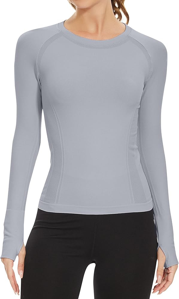 MathCat Workout Shirts for Women Long Sleeve, Workout Tops for Women, Quick Dry Gym Athletic Tops... | Amazon (US)