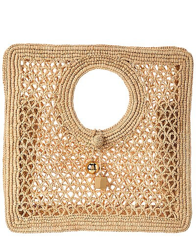 The Spiaggia Small Square Raffia Tote | Gilt & Gilt City