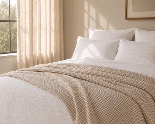 100% Organic Cotton Quilt (Shell & Fill), Neutral Gingham Quilt, Oeko-TEX Certified, GOTS Certifi... | Amazon (US)