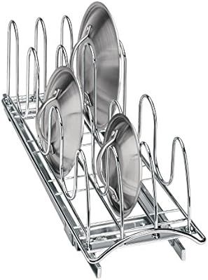 Lynk Professional Slide Out Pan Lid Holder and Pull Out Kitchen Cabinet Organizer Rack, 7.25w x 2... | Amazon (US)