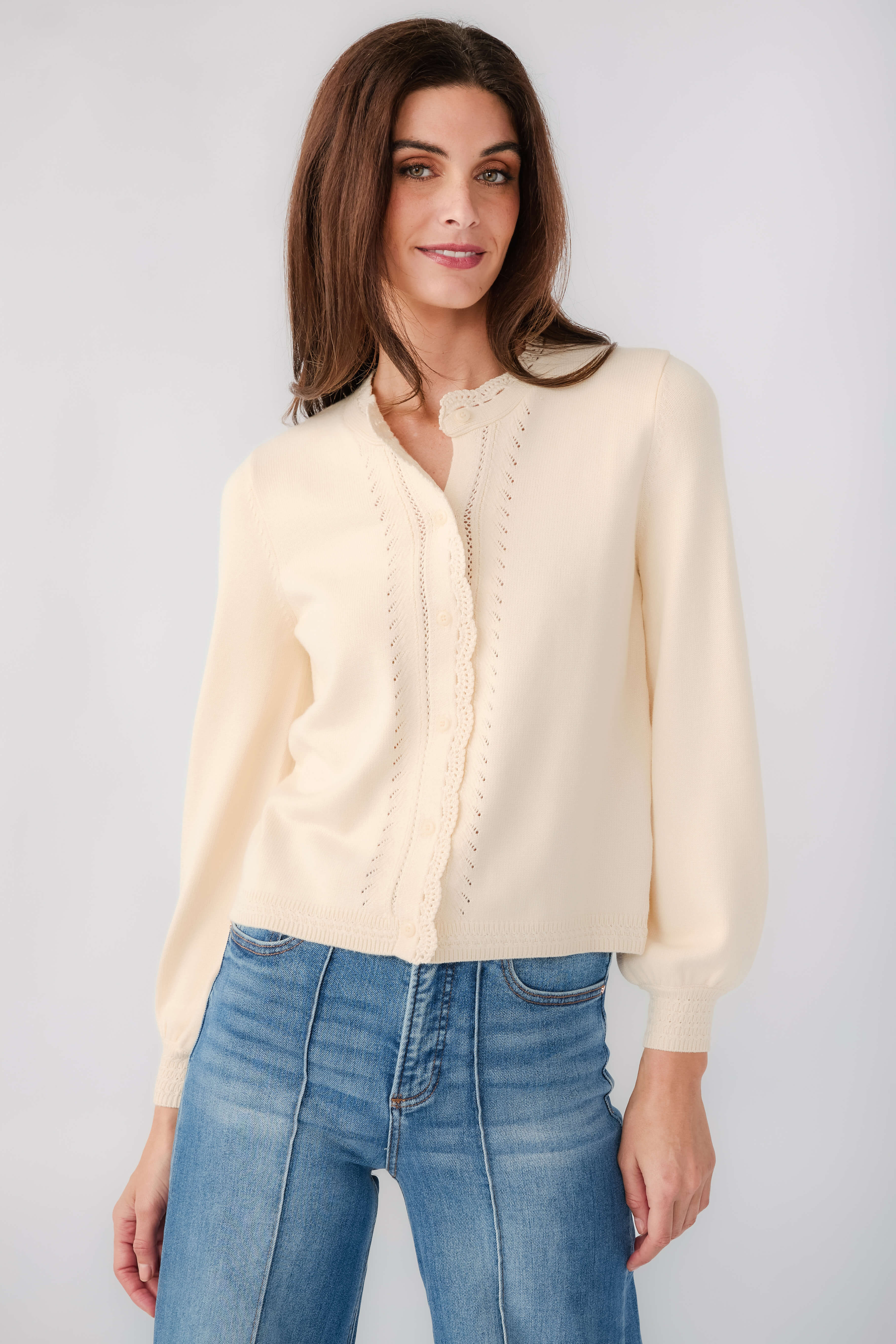 Current Air Eyelet Detail Cardigan | Social Threads