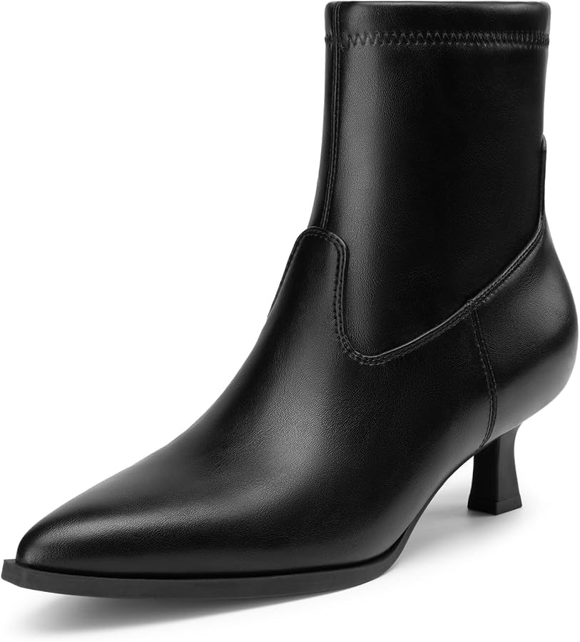 Women's Kitten Heel Pointed Toe Ankle Boots | Amazon (US)