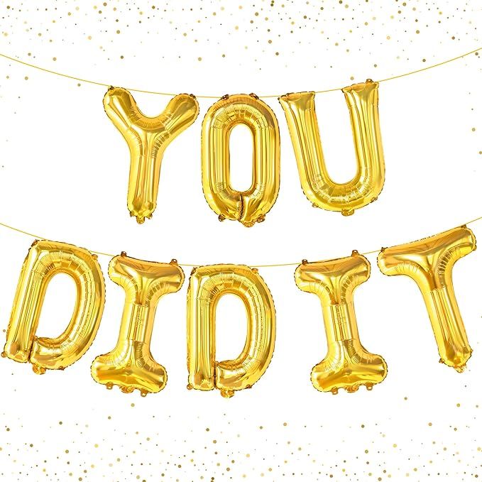 KatchOn, Silver You Did It Balloon Banner - 16 Inch, Silver Graduation Banner | Graduation Balloo... | Amazon (US)