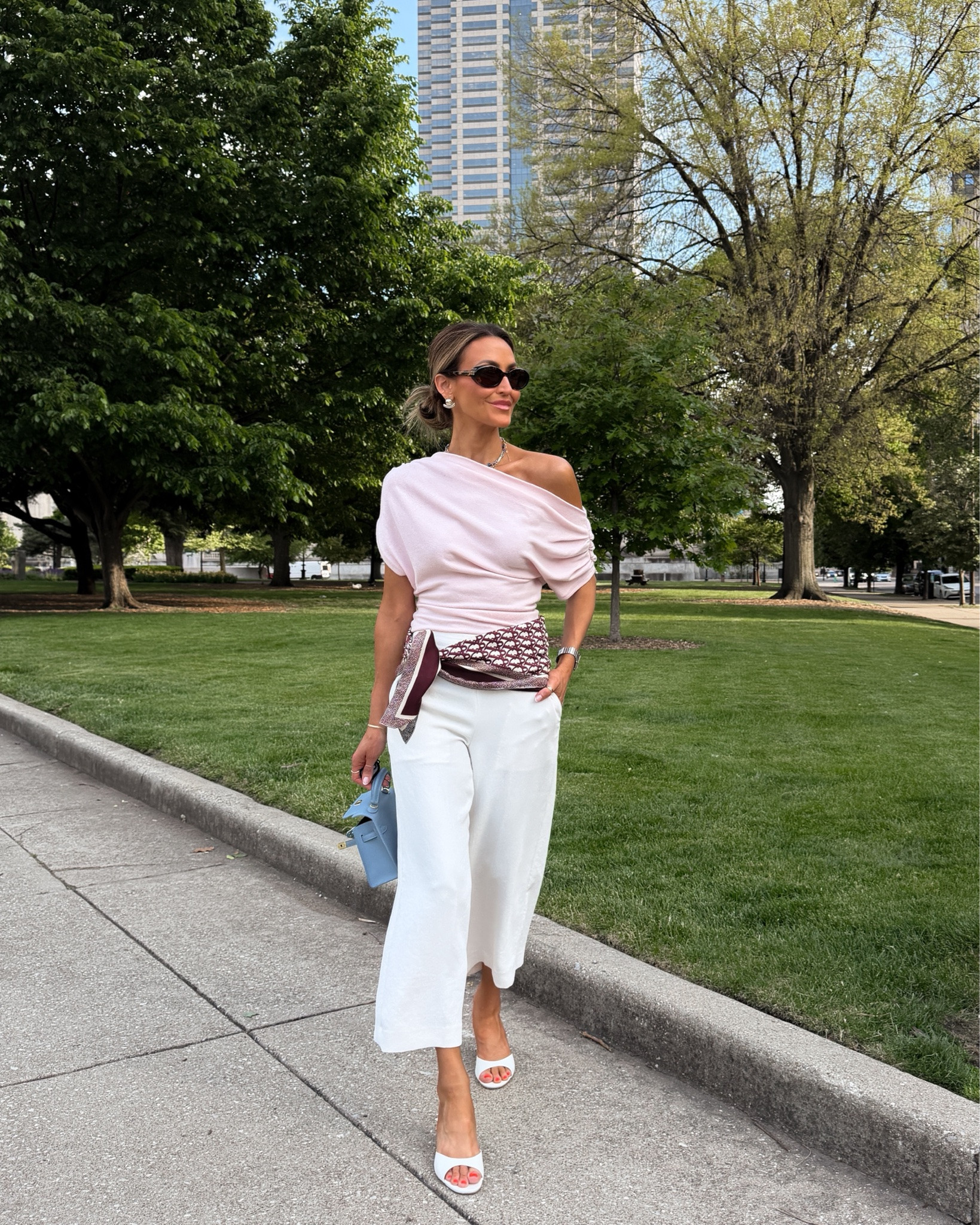 What I would wear in Europe this summer, drinks in Positano or a rooftop dinner in Rome! Pants size 2, elastic back - no wrinkles! Linked a few pink sweater options!

#LTKOver40 #LTKootd #LTKTravel