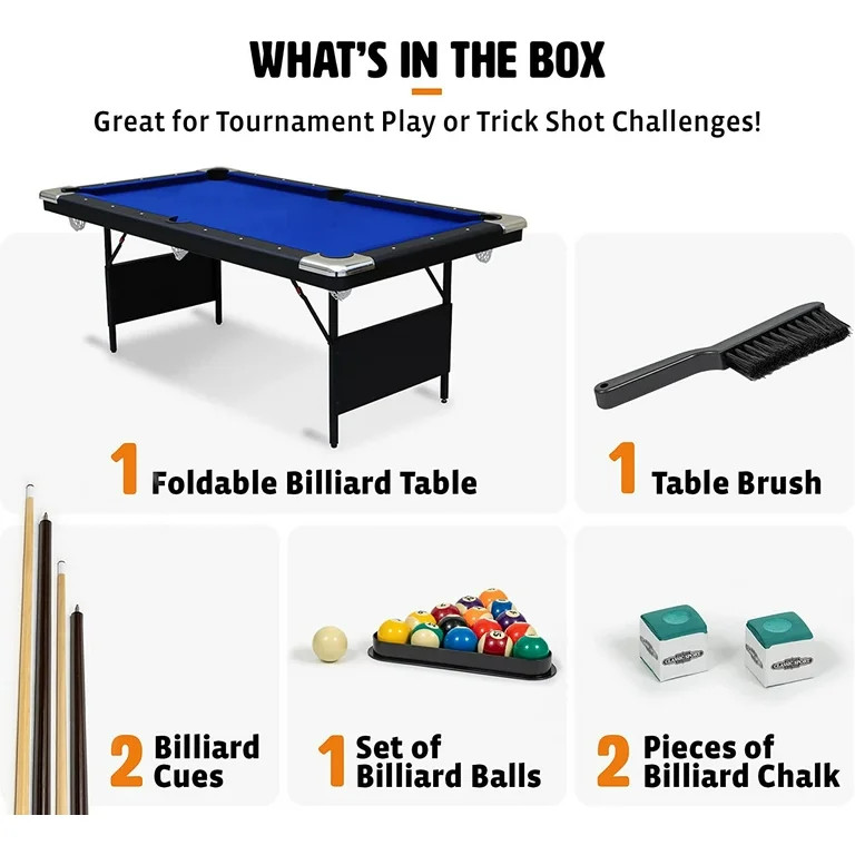 EastPoint Sports Easy Setup Folding Billiard Table - No Assembly Pool Table, Just Unfold and Play... | Walmart (US)