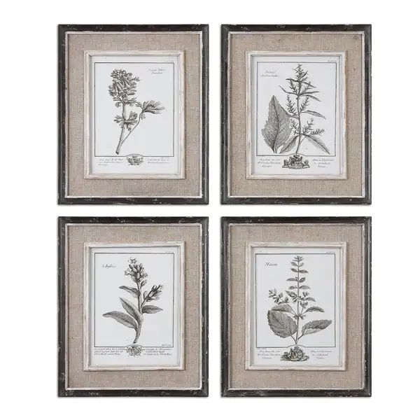 Uttermost Casual Grey Study Framed Art (Set of 4) - White | Bed Bath & Beyond