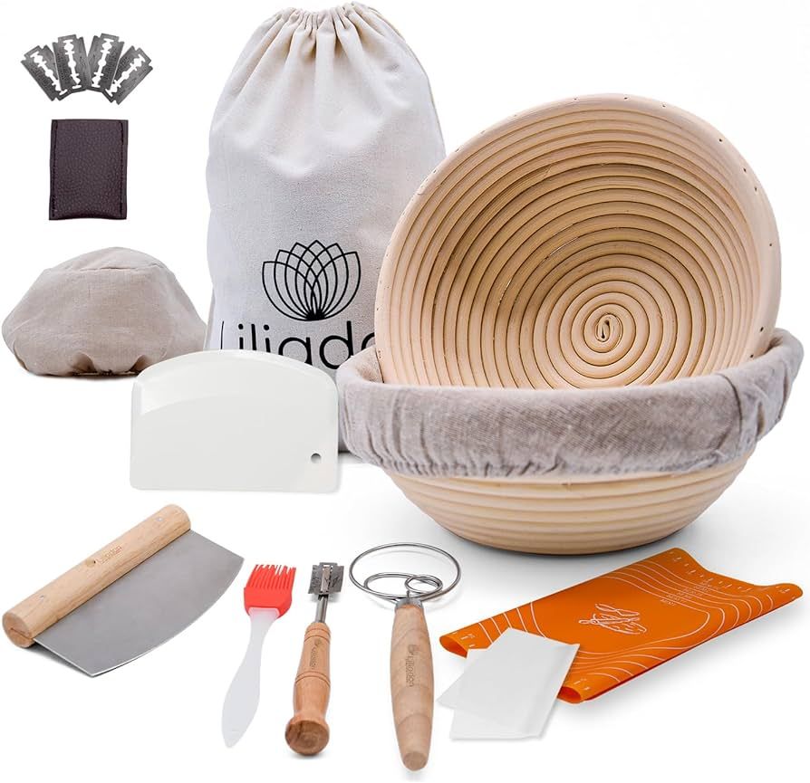 Liliadon Proofing Baskets Sourdough Starter Set of 11 for Bread Baking, 2 Round 9 Inches Banneton... | Amazon (US)