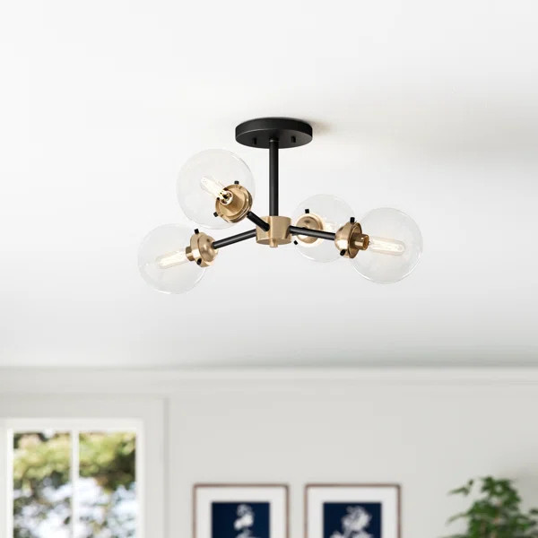 Badilla Glass Semi Flush Mount | Wayfair North America