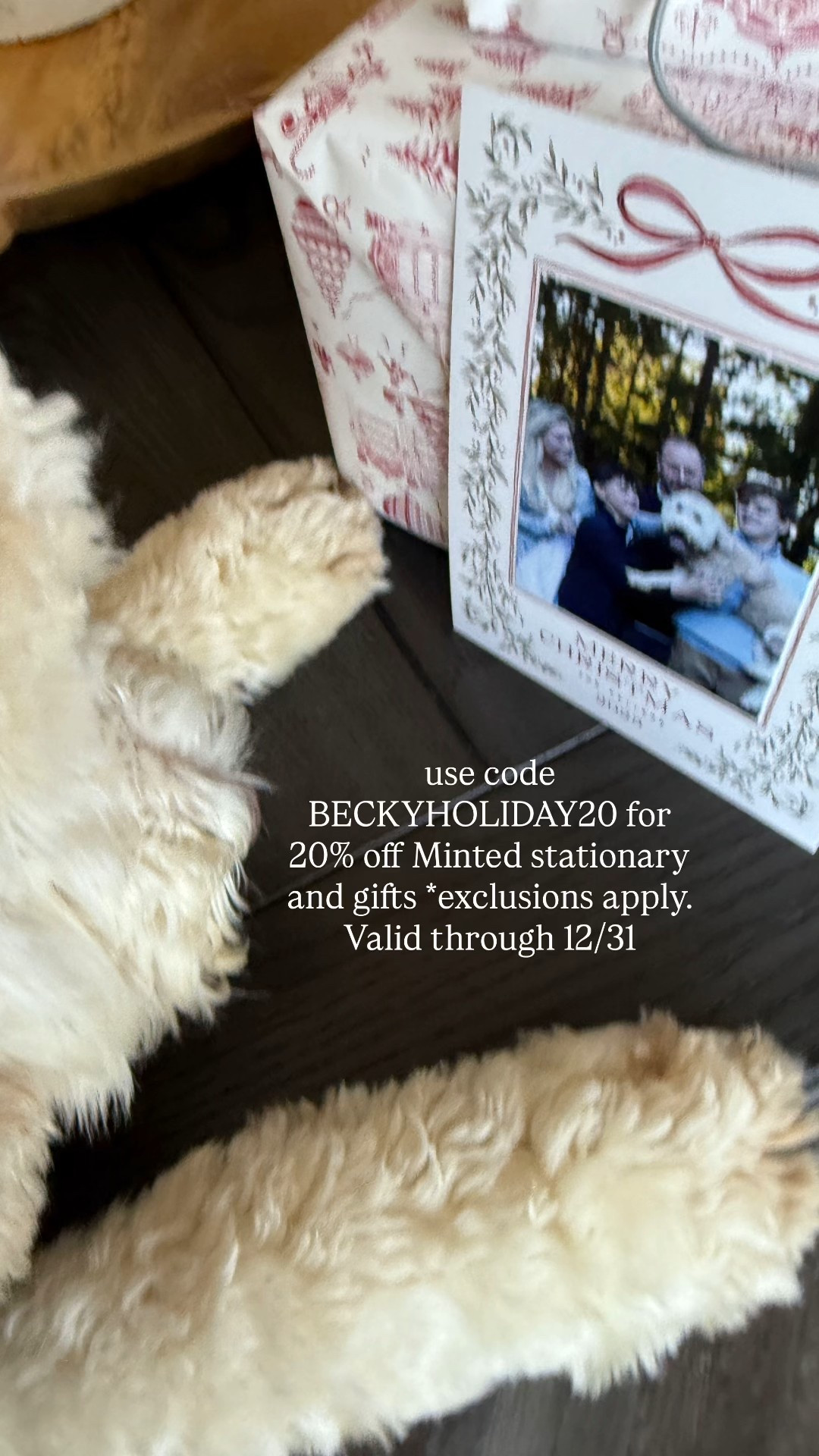 use code BECKYHOLIDAY20 for 20% off Minted Stationary and gifts *exclusions apply. Valid through 12/31.

I’ve been ordering minted cards for years, just the prettiest details and the best quality. I love that you can customize your card so many different ways and the free recipient addressing is the best. Just makes life so much easier as a mom! Also love that they support independent artists and the customizable tags and more are just so special. 

It was so sweet that Penny was able to be part of our card this year! We love her so much, and it was sweet to also personalize the back of the card with a photo of her and the boys. Really love these sweet memories.

#christmascarddesign #holidaycard #mintedpartner #ad #gifted @shop.ltk #liketkit liketk.it/beckyfkeller 

Learn more about Minted in the LTK app - so many beautiful products to choose from! 

#LTKGiftGuide #LTKHoliday #LTKCyberWeek