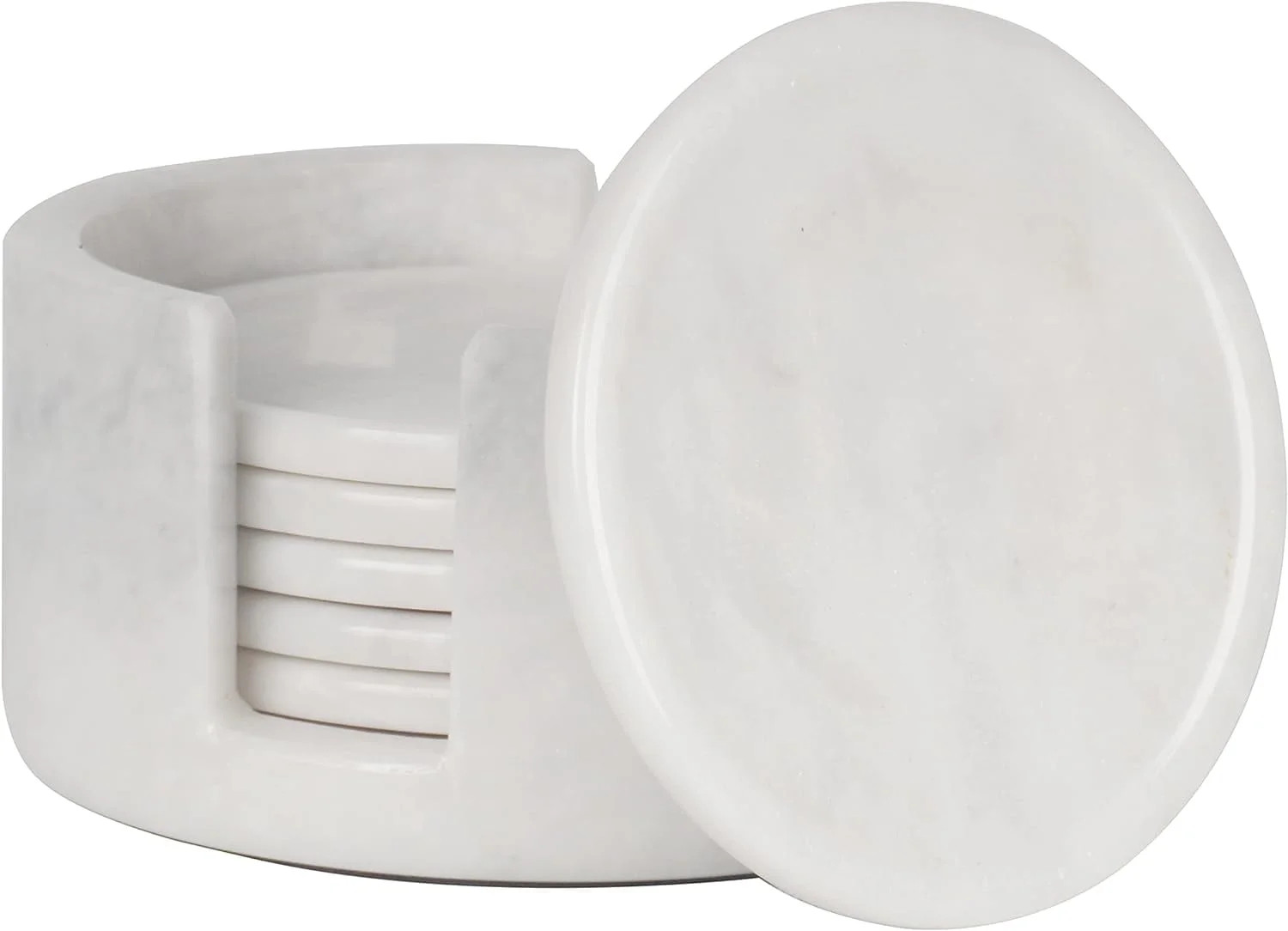 Radicaln Marble 3.5 inches Handmade White Drink Coasters with holder , Coasters set of 6 - for gi... | Walmart (US)