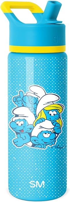 Simple Modern Kids Summit Water Bottle with Straw Lid | Smurfs 18oz Stainless Steel Cup Insulated... | Amazon (US)