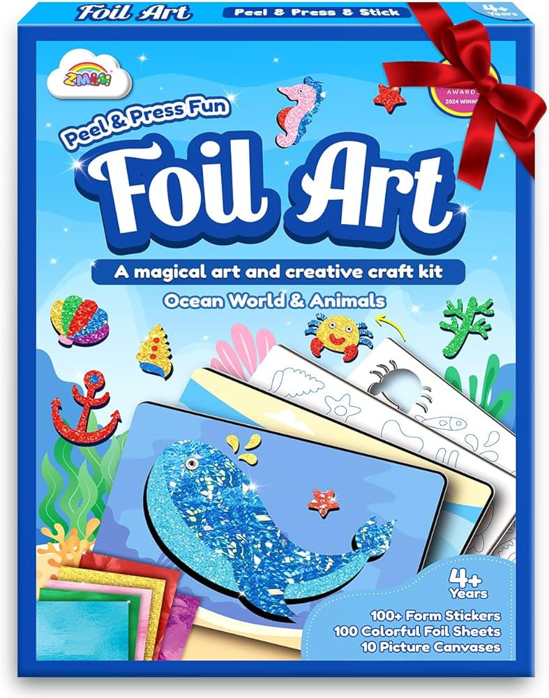 ZMLM Colorful Foil Arts Fun - No Mess Art Christmas Gifts Set - Christmas Crafts Supplies for 4+ ... | Amazon (US)