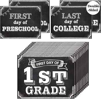 Whaline 16 Pcs First & Last Day of School Signs 16 Grades Back to School Signs Double Sided Rever... | Amazon (US)