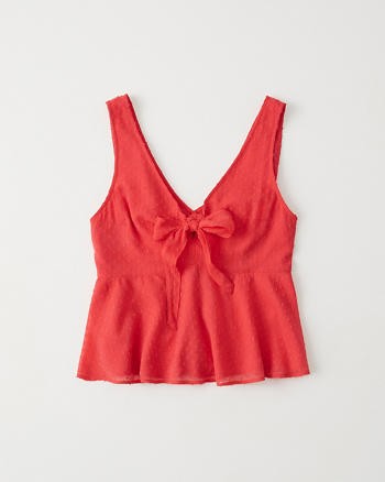 Tie-Front Peplum Tank | Abercrombie & Fitch US & UK