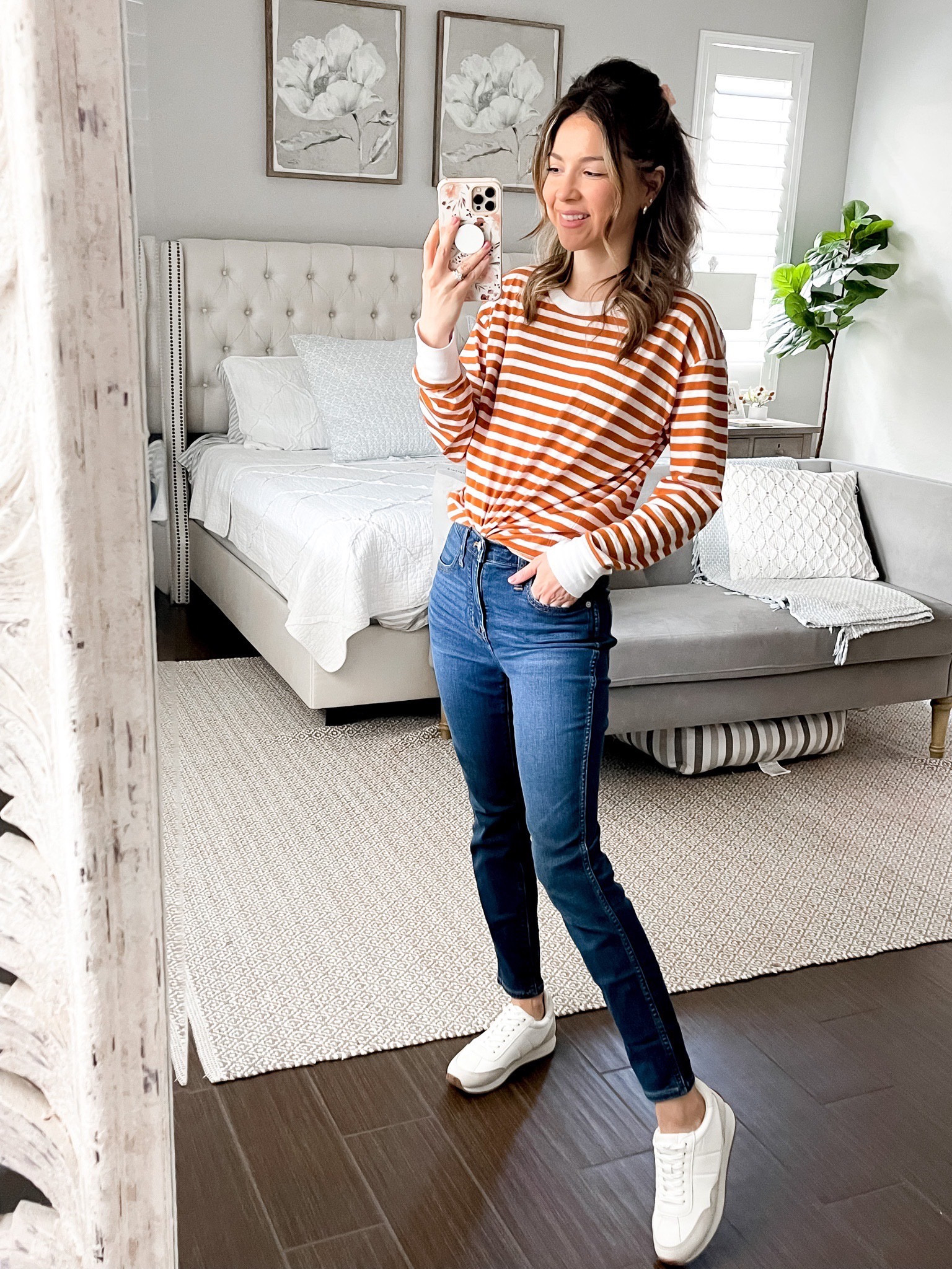 Striped tee and jeans 

#LTKSeasonal #LTKstyletip #LTKunder100