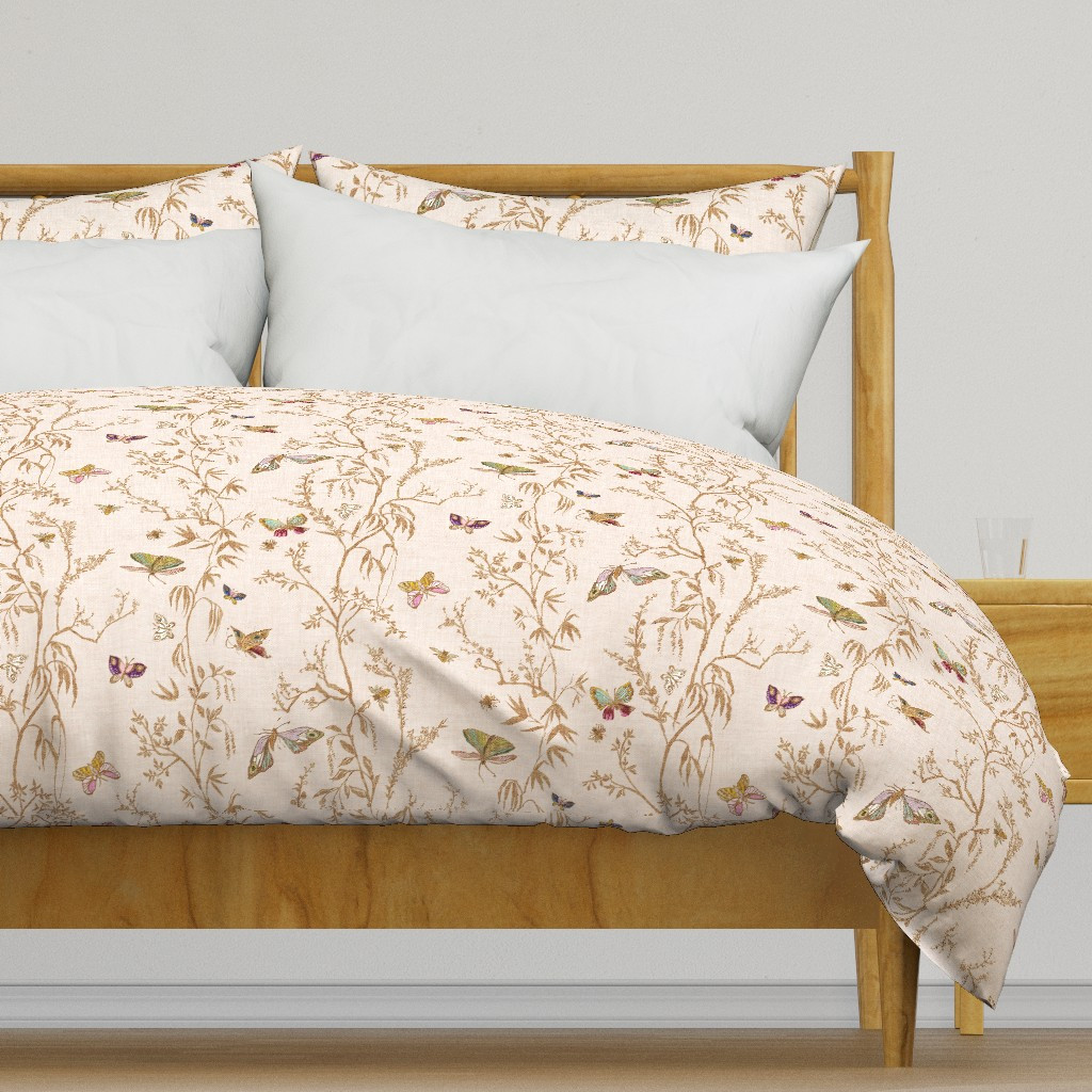 Butterfly Chinoiserie (cream) LRG Duvet Cover | Spoonflower | Spoonflower