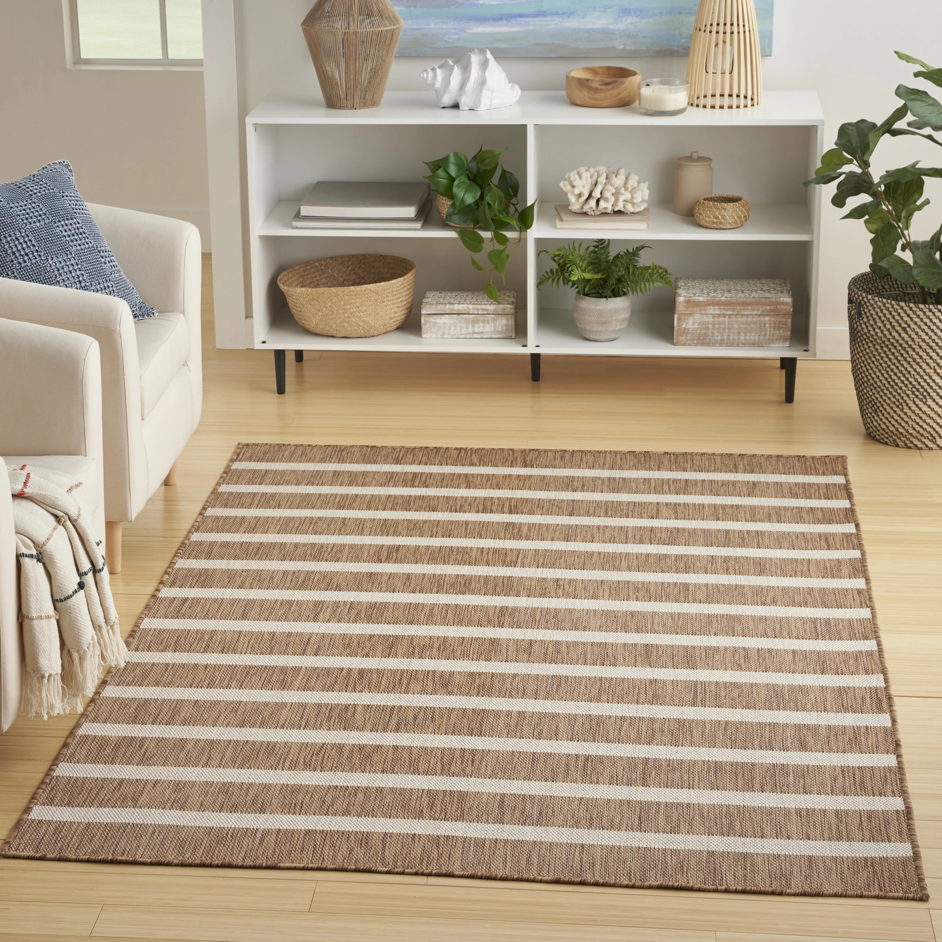 Nourison Positano Indoor/Outdoor Jute Ivory 5' x 7' Area Rug (5x7) | Walmart (US)