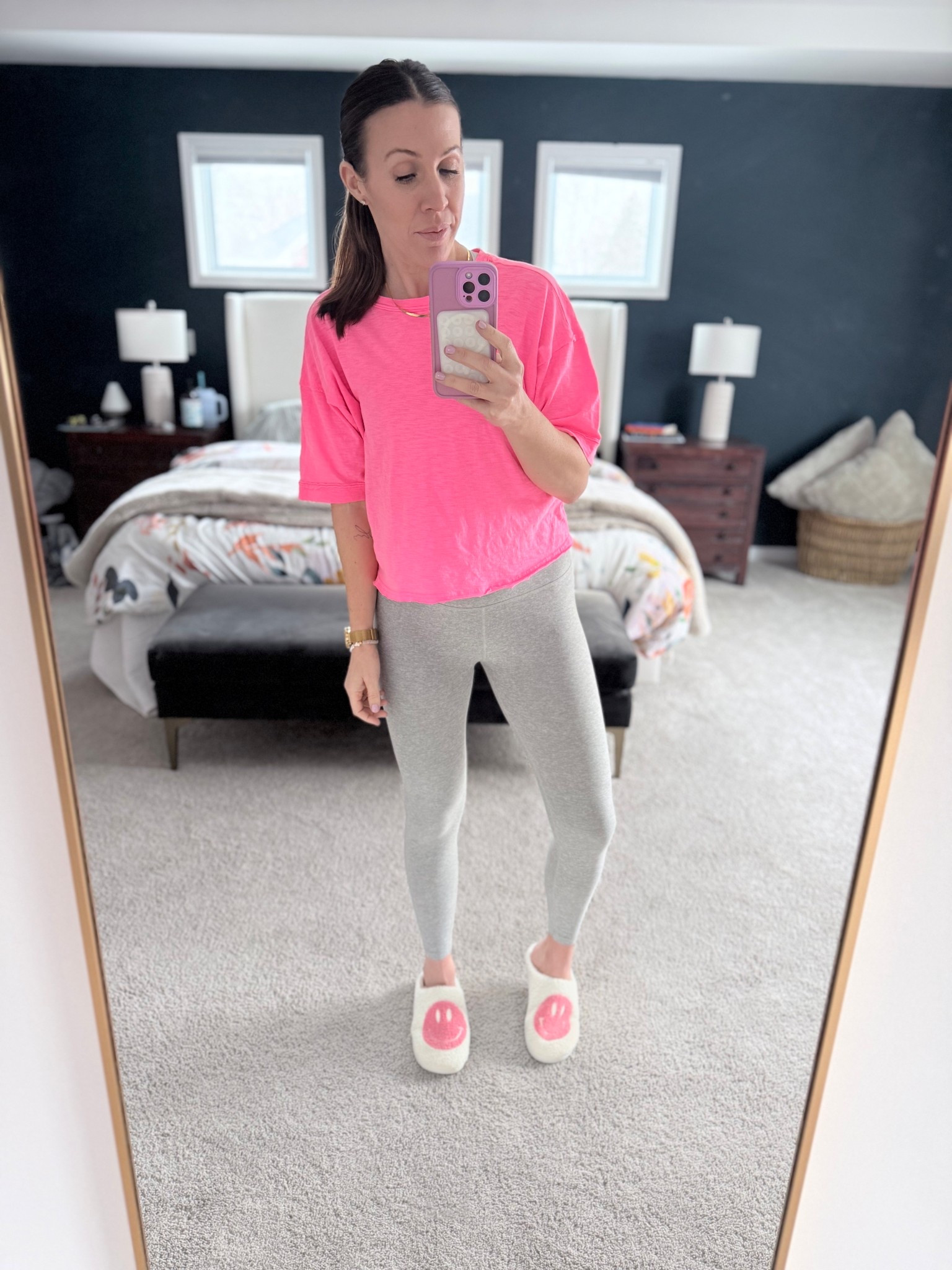 Totally ready for spring when I got this boxy hot pink tee. So good for working out or just casual throw on with jeans or leggings because #momlife

Length is still great and not too cropped

#LTKFindsUnder50 #LTKTravel #LTKActive