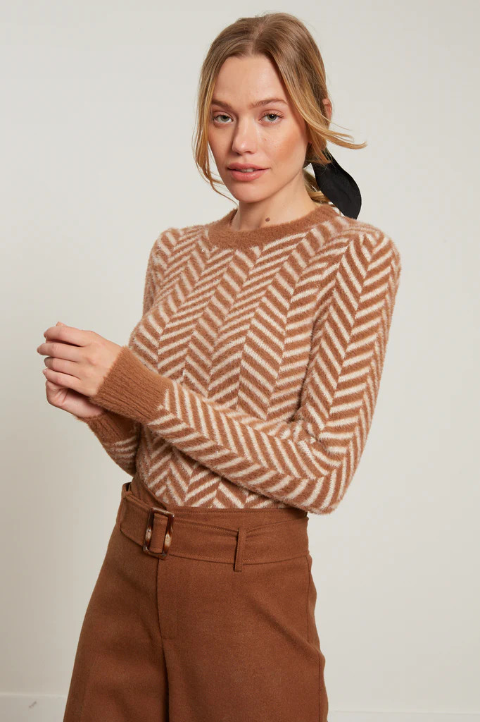 Zoe Chevron Sweater | LUCY PARIS