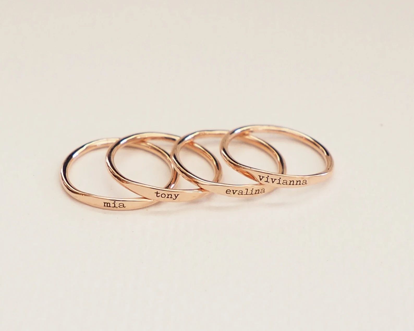 Custom Delicate Name Ring  Custom Stacking Rings  Skinny | Etsy | Etsy (US)