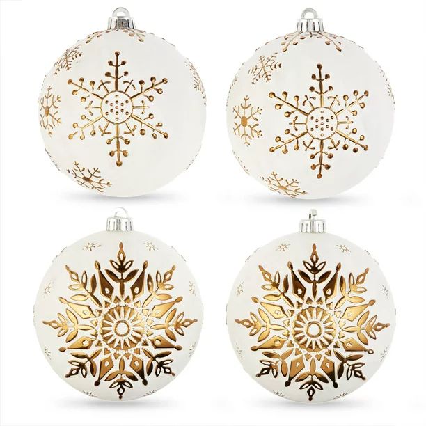 Holiday Time Gold Starburst Shatterproof Christmas Ball Ornament, 4 Pack | Walmart (US)
