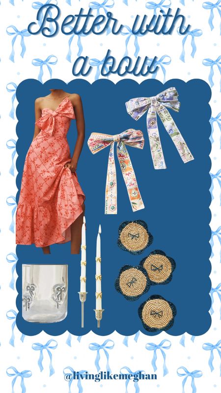 Better with a bow 🎀





Hair bow, taper candles, bow candles, bow coasters, raffia coaster, bow glass, bow drinking glass, kitchen items, watercolor bow, girly, dress, summer dress, bow dress, wedding guest dress, strapless dress, event dress, orange dress, dres up, anthroliving, summer style, preppy style

#LTKSaleAlert