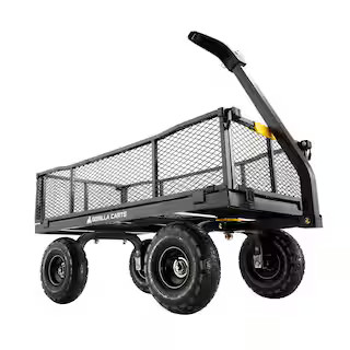 900 lb. Heavy-Duty Steel Utility Garden Cart, 4 cu. ft. Capacity, 10 in. Pneumatic Tires, 2-in-1 ... | The Home Depot