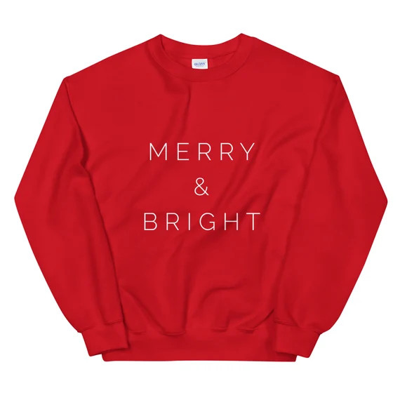 Merry & Bright Unisex Holiday Sweatshirt  Perfect for | Etsy | Etsy (CAD)